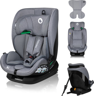 Lionelo lavender i-size autostoel 76-150 cm – groep 1 2 3 (9-36 kg, 1,5-12 jaar) – isofix top tether – 5 ligposities – 13-standen hoofdsteun – sideprotect – stalen versterking – ventilatie