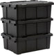 Iris powerbox robuust opbergbox - 43l - 100% recycled kunststof - zwart - set van 3