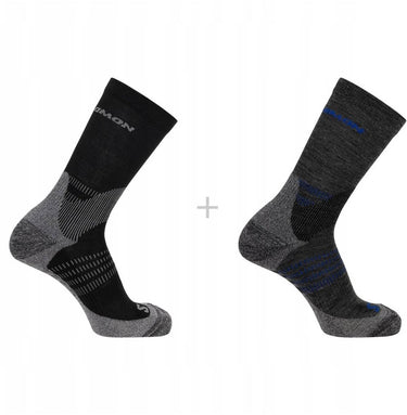 Salomon - x ultra access crew socks | 2-pack | sokken | maat xl 45-47 - antraciet zwart