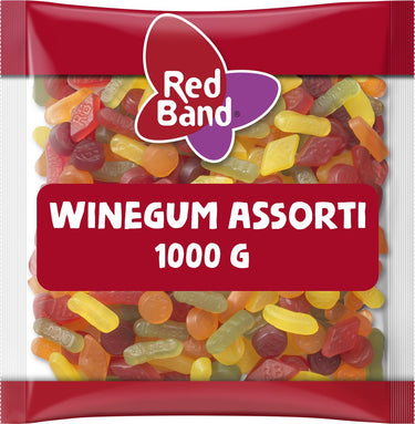 Red band winegum assorti snoep - fruitige mix - zak 1000g