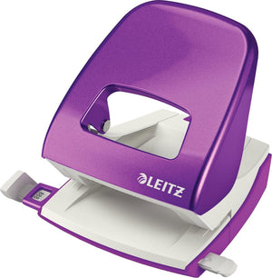 Leitz ne nexxt wow perforator - 2-gaats - perforeert tot 30 vel - ideaal voor thuiskantoor thuiswerkplek - paars metallic
