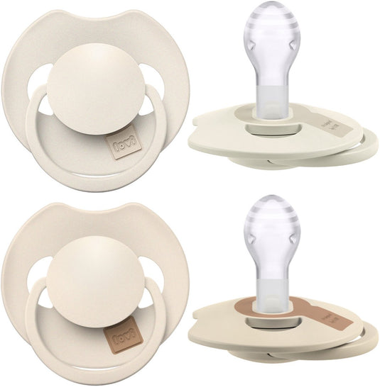 Difrax lovi fopspeen dynamisch - prime - 18+ maanden - lichtbeige creme - 2 stuks