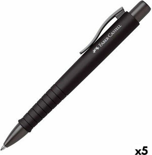 Faber-castell pen poly ball xb zwart 5 stuks