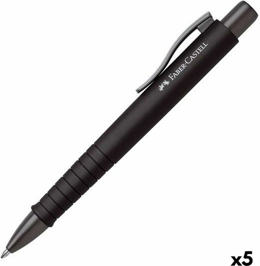 Faber-castell pen poly ball xb zwart 5 stuks