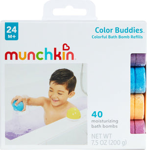 Munchkin bruistabletten voor in bad - color bombs navulling - 40 stuks bruistabletten - badbruistabletten - ontworpen voor gebruik met de colormix lab en color buddies