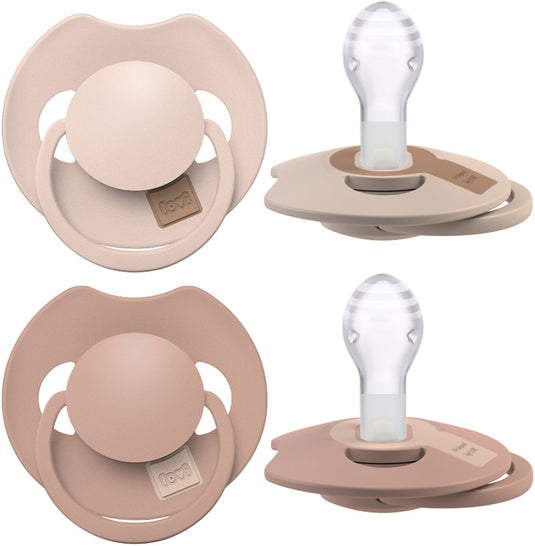 Difrax lovi fopspeen dynamisch - prime - 18+ maanden - beige bruin - 2 stuks