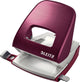 Leitz style metalen kantoor perforator - perforeert tot 30 vel - voor mappen en ringbanden - ideaal voor thuiskantoor - granaat rood