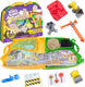 Kinetic sand - bouwterrein speelset met kneedbaar speelzand - 453 g speelzand, 2 speelgoedtrucks, kraan, gereedschap en opbergdoos - sensorisch speelgoed