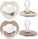 Difrax lovi fopspeen dynamisch - prime glow - 18+ maanden - beige bruin - 2 stuks