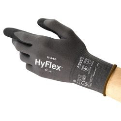 Pic werkhandschoenen ansell hyflex 11840r090-1p maat 9 zwart 12 paar