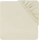 Jollein - baby hoeslaken boxmatras jersey (ivory) - katoen - hoeslaken box - 75x95cm
