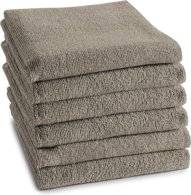 Ddddd - logo - 6x keukendoek - set van 6 stuks- katoen - effen - 50x55 cm - badstof - taupe