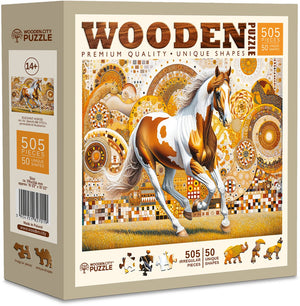 Wooden city wooden.city houten puzzel elegant horse - dierenpuzzel 500 stukjes.