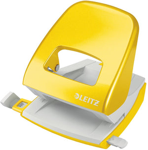 Leitz wow perforator 2-gaats - perforeert tot 30 vel - geel