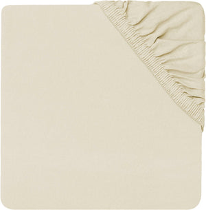 Jollein - baby hoeslaken jersey (ivory) - katoen - hoeslaken wieg - 70x140cm 75x150cm