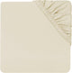 Jollein - baby hoeslaken jersey (ivory) - katoen - hoeslaken wieg - 70x140cm 75x150cm