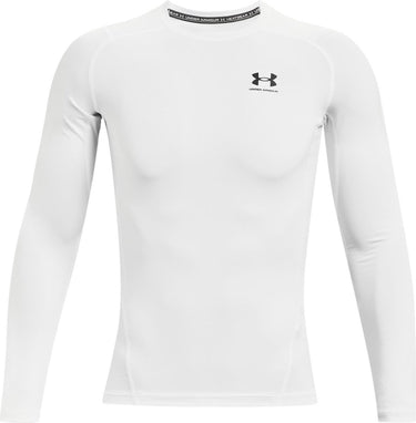 Under armour ua hg armour comp ls-wht heren sportshirt - wit - zwart