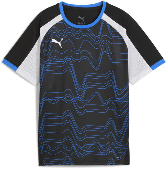 Puma individualliga graphic jersey jr unisex sportshirt - black- white-ultra blue
