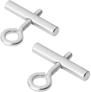Proplus set van 2 tentrailogen 5-6 mm – geschikt voor tentrails ø 5-6 mm – voor bevestiging van s-haak – zilver