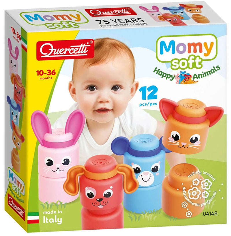 Chargez l'image dans la visionneuse de la galerie, Quercetti bouwset momy soft dieren - 12 zachte blokken voor baby's.
