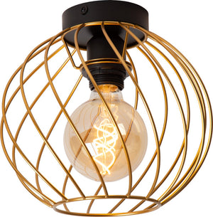 Lucide danza - plafonnière (plafondlamp) - ø 25 cm - 1xe27 - mat goud messing