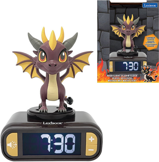 Lexibook dragon nachtlampje wekker met geluiden