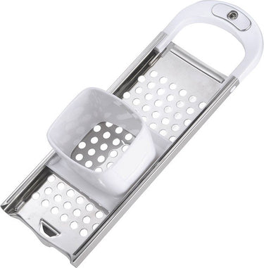 Westmark spätzlehobel met deegschuif, spätzle-schaaf geschikt voor kookpotten tot ø 24, roestvrij staal kunststof, knöpfle, wit zilver, 61122270