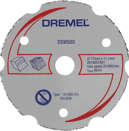 Dremel dsm500 2615s500jb doorslijpschijf recht 77 mm 1 stuk(s) hardhout, zacht hout, multiplex, laminaat, kunststof, gi