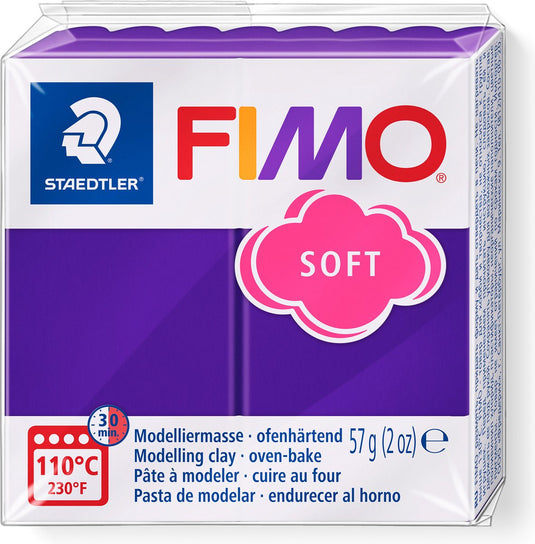 Fimo soft ovenhardende boetseerklei standaard blokje 57 g - pruim