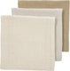 Meyco baby uni pre-washed hydrofiele doeken - 3-pack - pre-washed hydrofiel - soft sand greige taupe - 70x70cm
