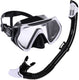 Atlantis borneo combo - snorkelset - duikbril - snorkel - volwassenen - zwart wit
