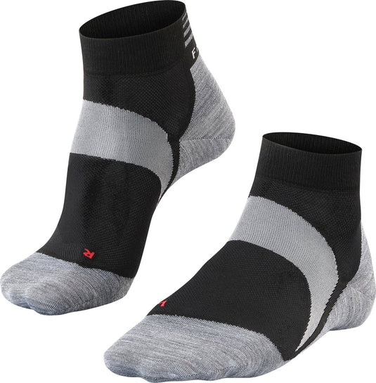 Falke bc6 short anti-blaar lyocell functioneel materiaal fietssokken unisex zwart - maat 46-48