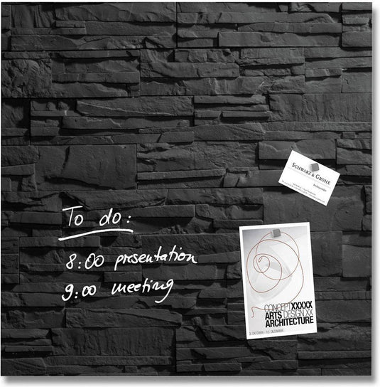 Sigel glasmagneetbord - artverum - 48x48cm - antraciet leisteen - si-gl169
