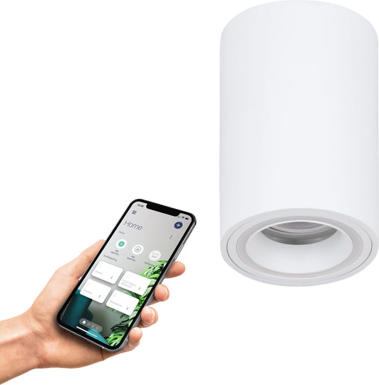 Eglo connect.z carosso-z smart opbouwlamp - gu10 - 9,5 cm - wit - instelbaar rgb wit licht - dimbaar - zigbee