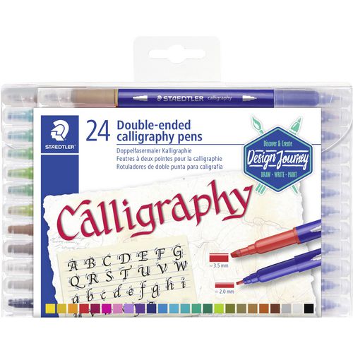 Kalligrafiepennen staedtler 3005 tb24 kleurenassortiment inkt op waterbasis