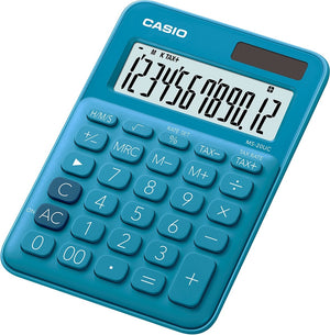 Casio ms-20uc-bu bureaurekenmachine werkt op zonne-energie, werkt op batterijen blauw aantal displayposities: 12