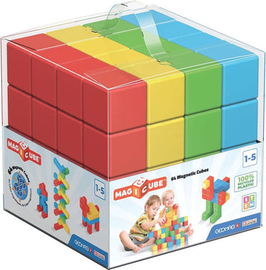 Geomag magicube green line recycled - magnetische bouwblokken - 64-delig - vanaf 4 jaar