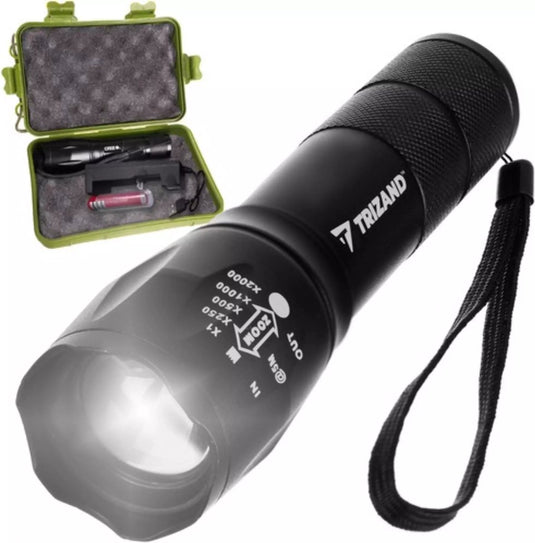 Trizand cree led t6 zaklamp: oplaadbaar en waterdicht voor elk avontuur