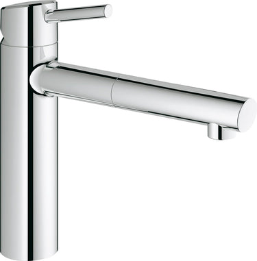 Grohe concetto keukenkraan - medium uitloop - met uittrekbare handdouche - 1 straalstand - chroom