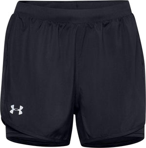 Under armour ua fly by 2 - in - 1 shorts dames sportbroek - zwart