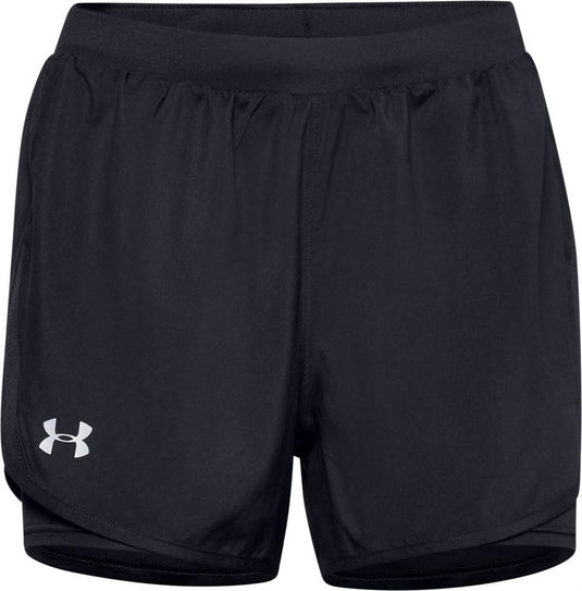 Under armour ua fly by 2 - in - 1 shorts dames sportbroek - zwart