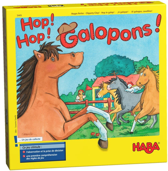 Haba speelgoed | wooden toys - !!! jeu - hop! hop! galopons! (frans) = duits 4321 - n