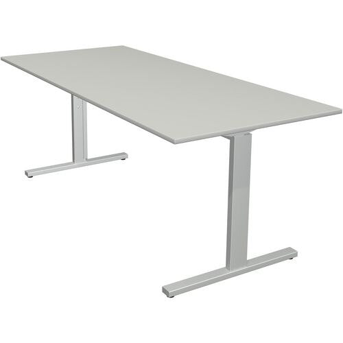 Bureau kerkmann 11020711 in hoogte verstelbaar lichtgrijs, zilver