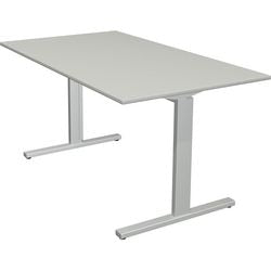 Bureau kerkmann 11021011 in hoogte verstelbaar lichtgrijs, zilver
