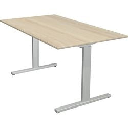 Bureau kerkmann 11021050 in hoogte verstelbaar esdoorn, zilver