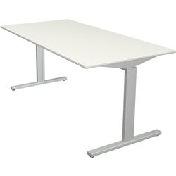 Bureau kerkmann 11020610 in hoogte verstelbaar wit, zilver