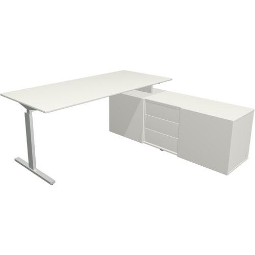 Bureau kerkmann 11026210 form 2 wit, zilver