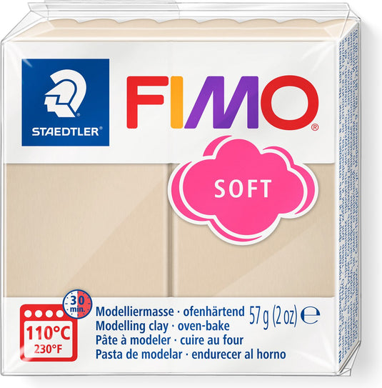 Fimo soft 8020 - ovenhardende boetseerklei - standaard blokje 57g - sahara