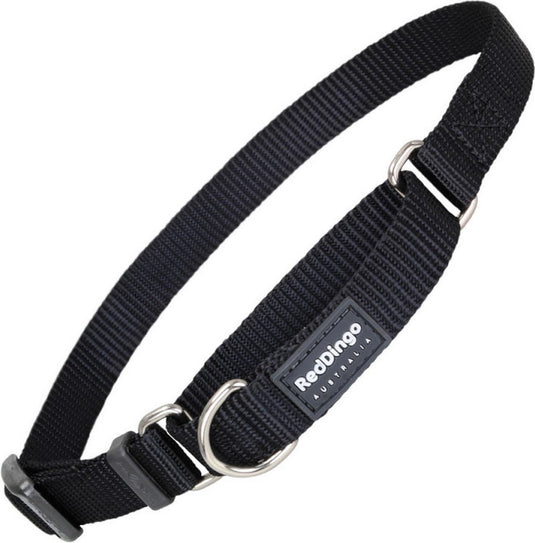 Red dingo dog collar semi-choke black