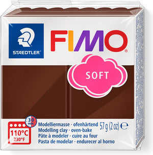 Fimo soft 8020 - ovenhardende boetseerklei - standaard blokje 57g - chocolade